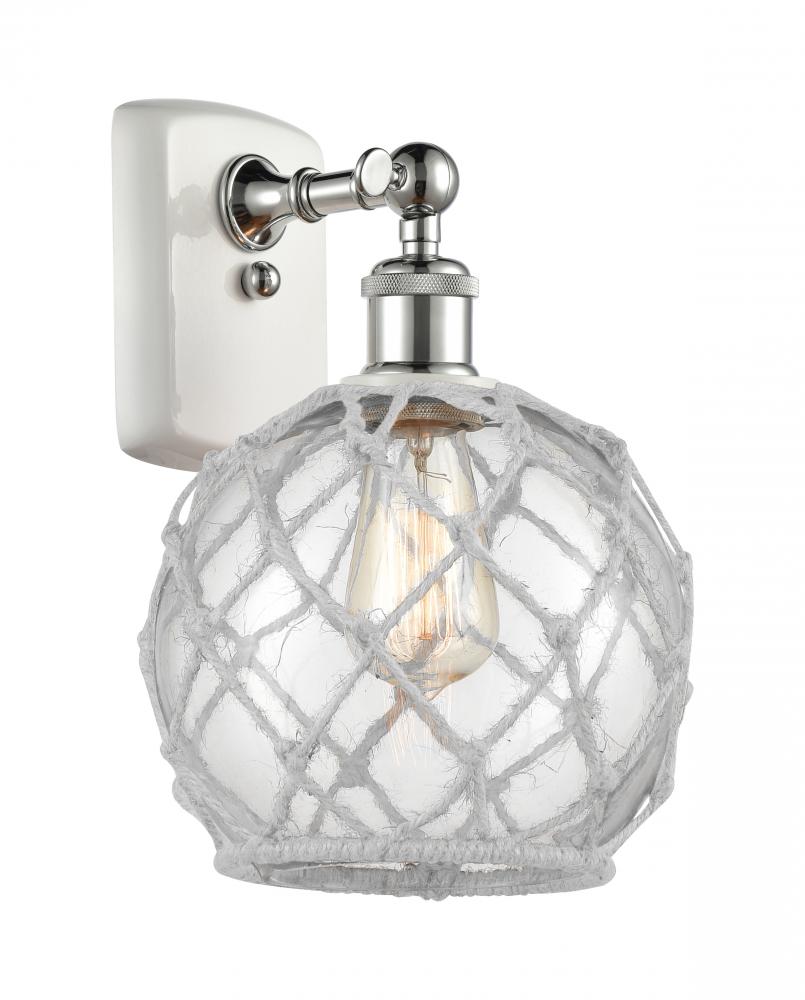 Farmhouse Rope - 1 Light - 8 inch - White Polished Chrome - Sconce