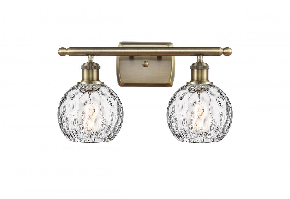 Athens Water Glass - 2 Light - 16 inch - Antique Brass - Bath Vanity Light