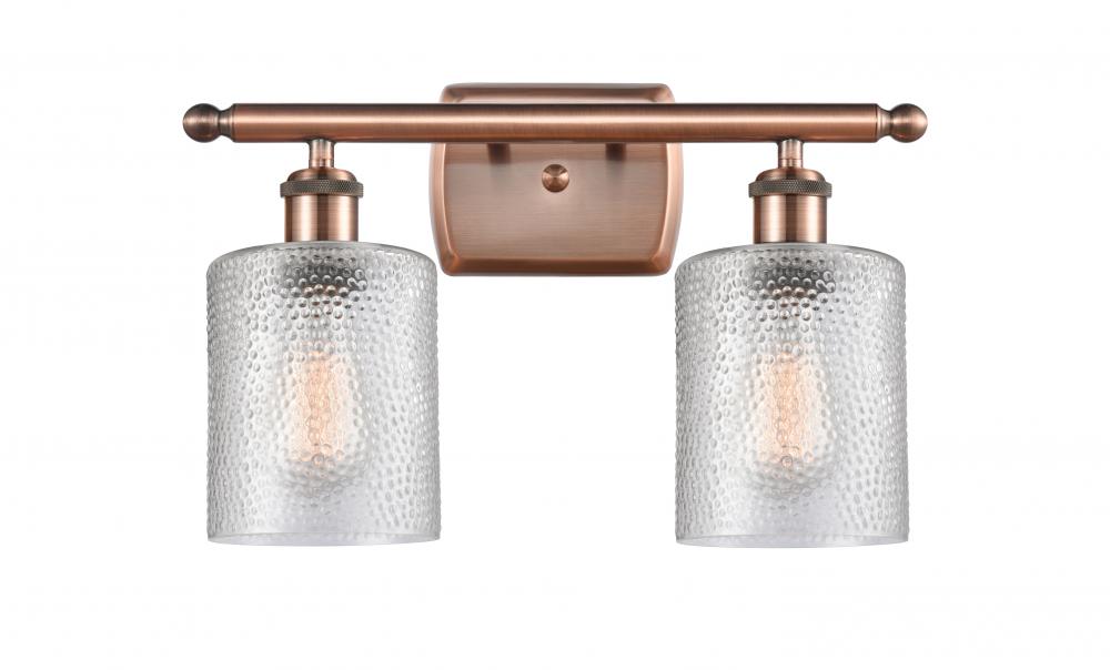 Cobbleskill - 2 Light - 15 inch - Antique Copper - Bath Vanity Light