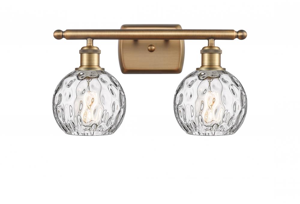 Athens Water Glass - 2 Light - 16 inch - Brushed Brass - Bath Vanity Light