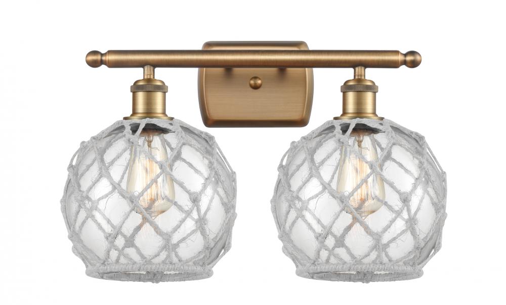 Farmhouse Rope - 2 Light - 18 inch - Brushed Brass - Bath Vanity Light