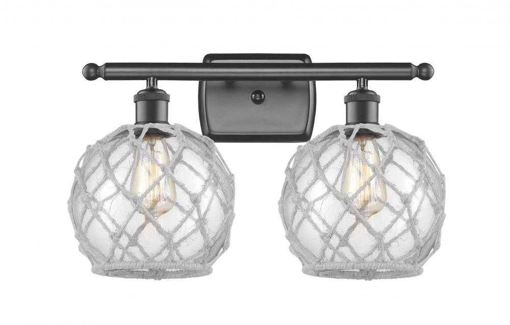 Farmhouse Rope - 2 Light - 18 inch - Oil Rubbed Bronze - Bath Vanity Light