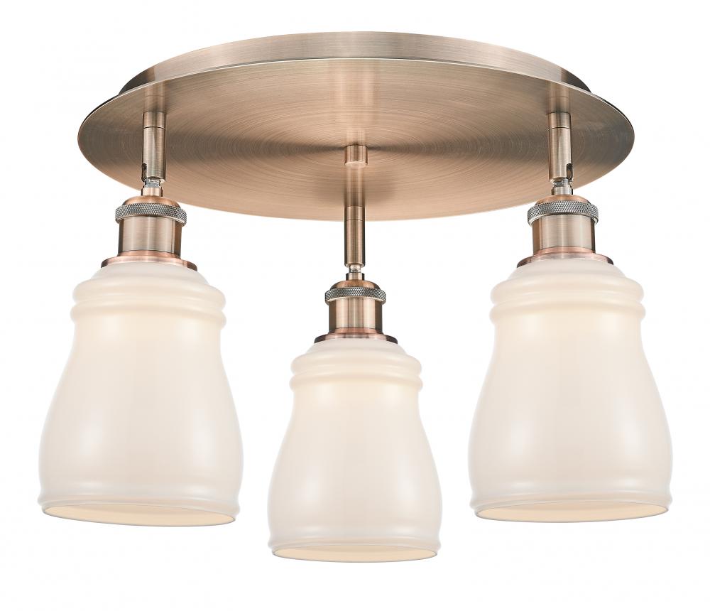 Ellery - 3 Light - 17 inch - Antique Copper - Flush Mount