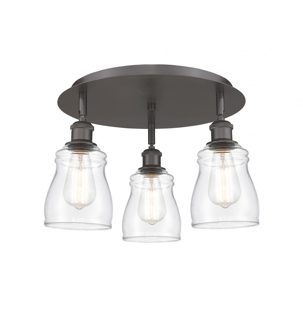 Ellery - 3 Light - 17 inch - Oil Rubbed Bronze - Flush Mount