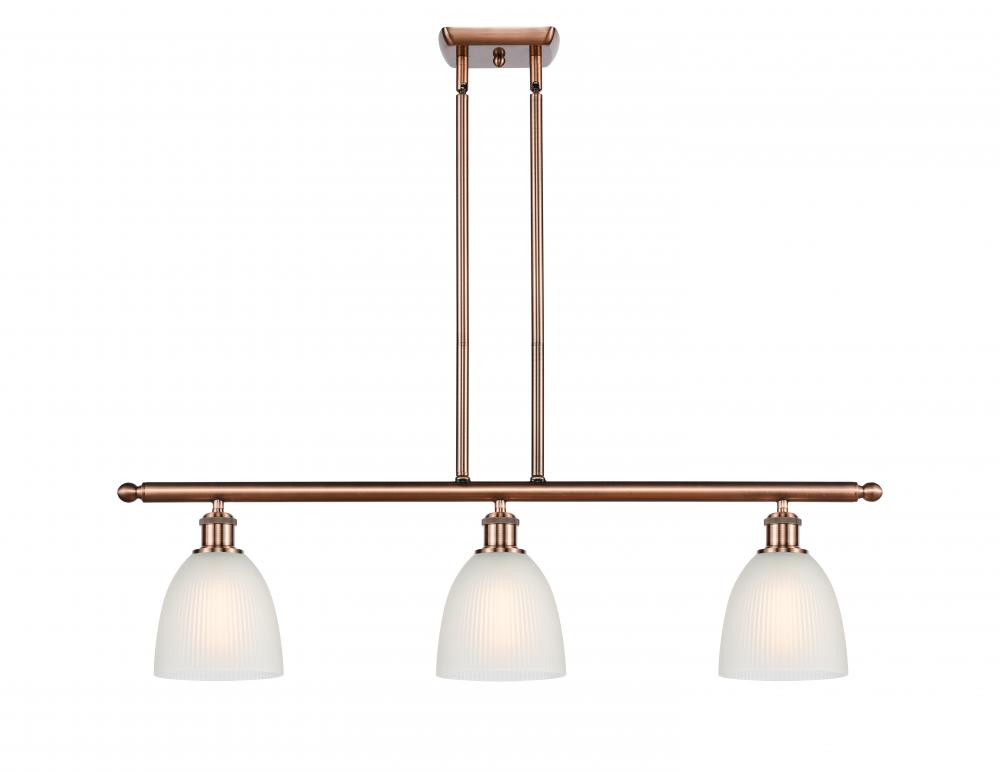 Castile - 3 Light - 36 inch - Antique Copper - Cord hung - Island Light