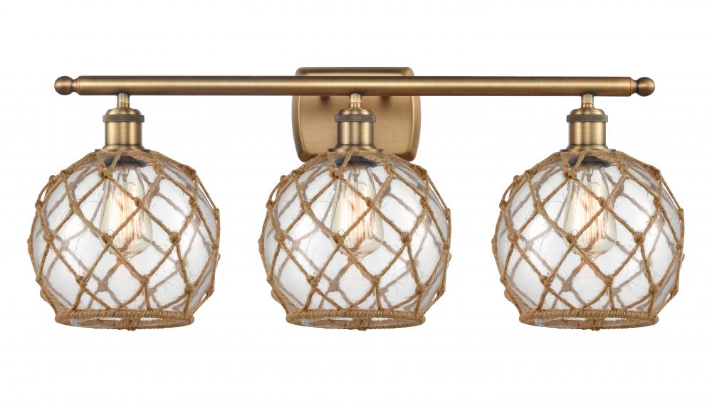 Farmhouse Rope - 3 Light - 28 inch - Brushed Brass - Bath Vanity Light