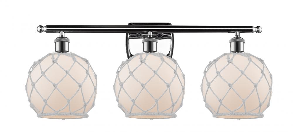 Farmhouse Rope - 3 Light - 28 inch - Polished Chrome - Bath Vanity Light