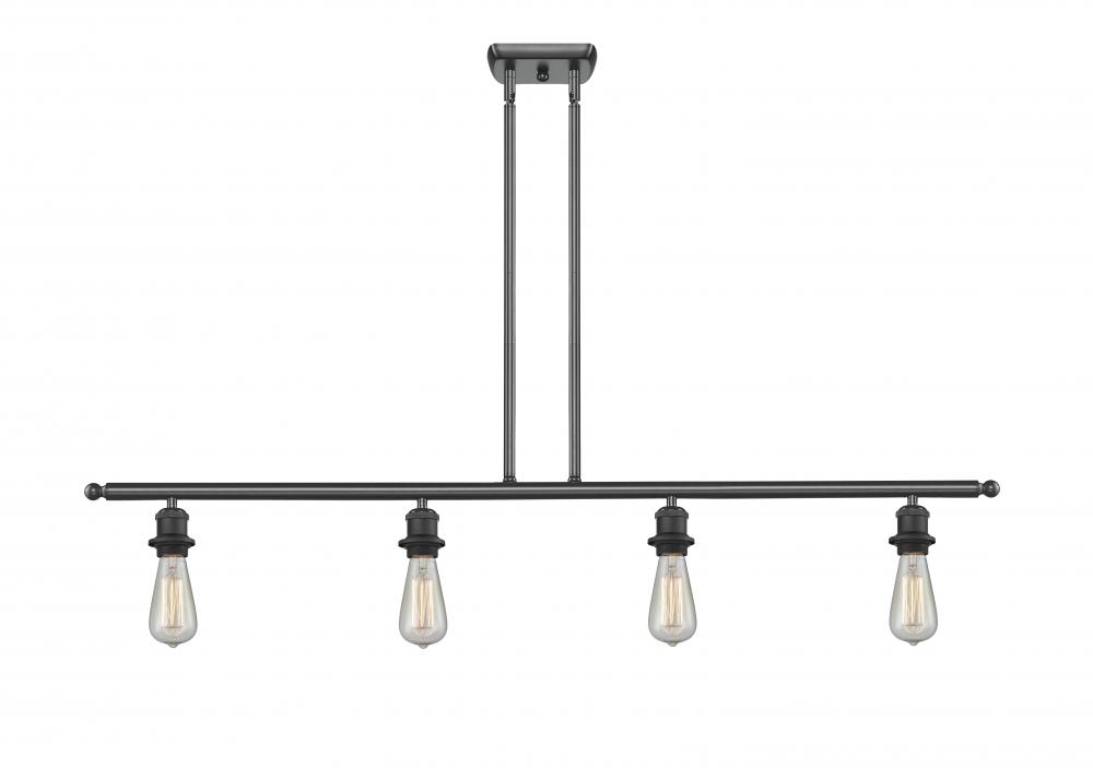 Bare Bulb - 4 Light - 48 inch - Matte Black - Cord hung - Island Light