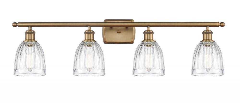 Brookfield - 4 Light - 36 inch - Brushed Brass - Bath Vanity Light