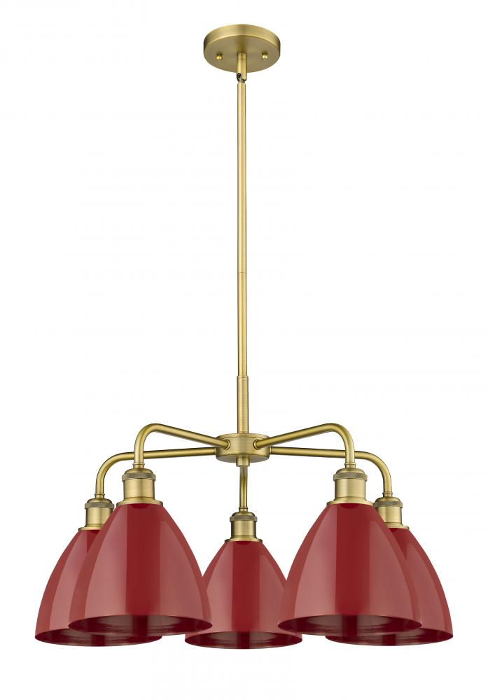 Plymouth - 5 Light - 26 inch - Brushed Brass - Chandelier