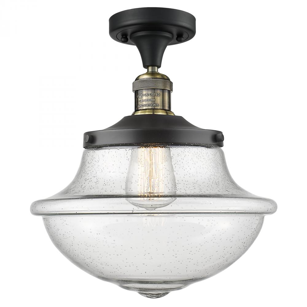 Oxford - 1 Light - 12 inch - Black Antique Brass - Semi-Flush Mount