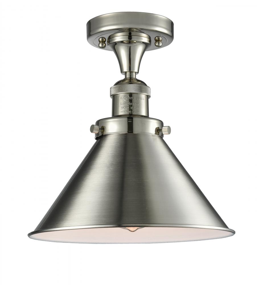 Briarcliff - 1 Light - 10 inch - Polished Nickel - Semi-Flush Mount