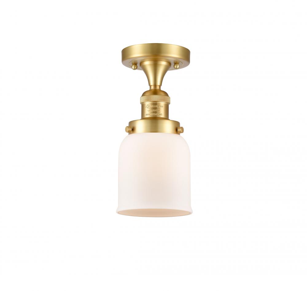 Bell - 1 Light - 5 inch - Satin Gold - Semi-Flush Mount