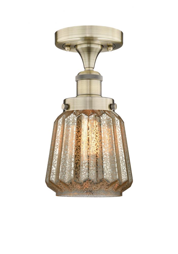 Chatham - 1 Light - 7 inch - Antique Brass - Semi-Flush Mount