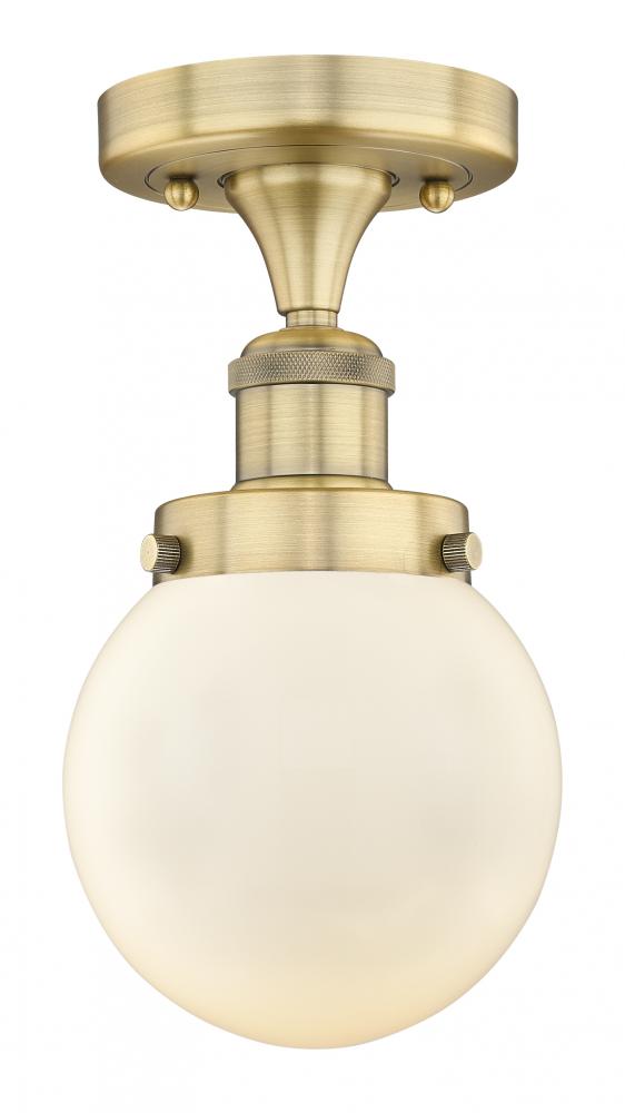 Beacon - 1 Light - 6 inch - Brushed Brass - Semi-Flush Mount