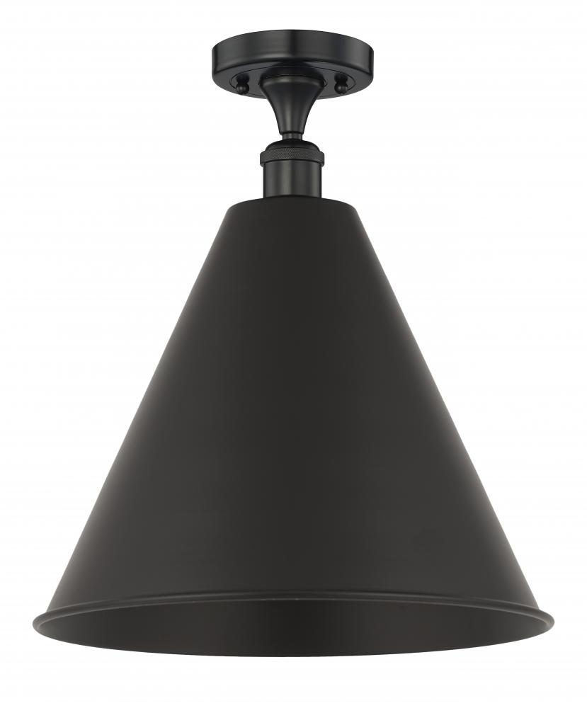 Berkshire - 1 Light - 16 inch - Matte Black - Semi-Flush Mount