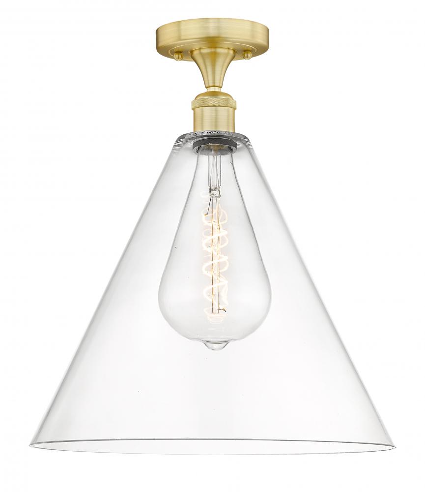 Berkshire - 1 Light - 16 inch - Satin Gold - Semi-Flush Mount