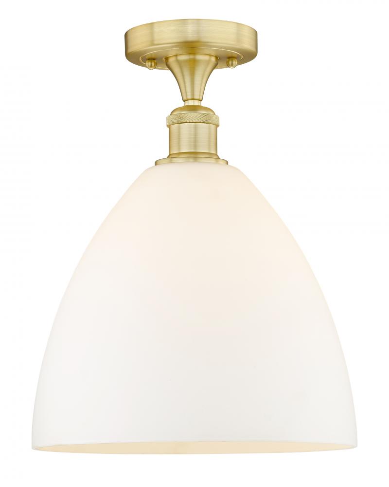 Bristol - 1 Light - 12 inch - Satin Gold - Semi-Flush Mount