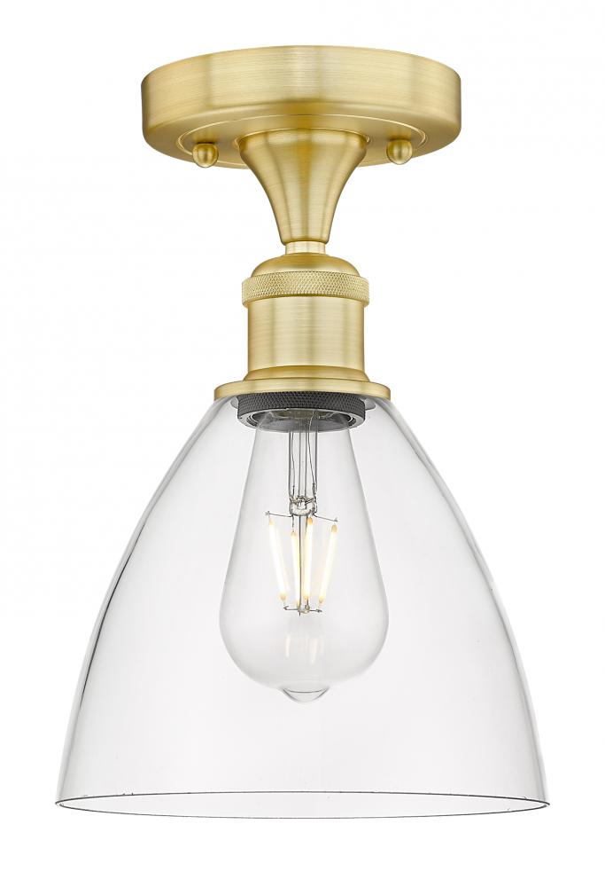 Bristol - 1 Light - 8 inch - Satin Gold - Semi-Flush Mount