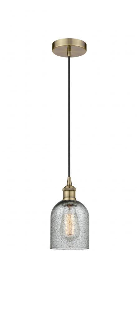 Caledonia - 1 Light - 5 inch - Antique Brass - Cord hung - Mini Pendant