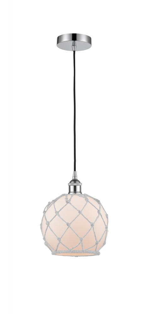 Farmhouse Rope - 1 Light - 8 inch - Polished Chrome - Cord hung - Mini Pendant