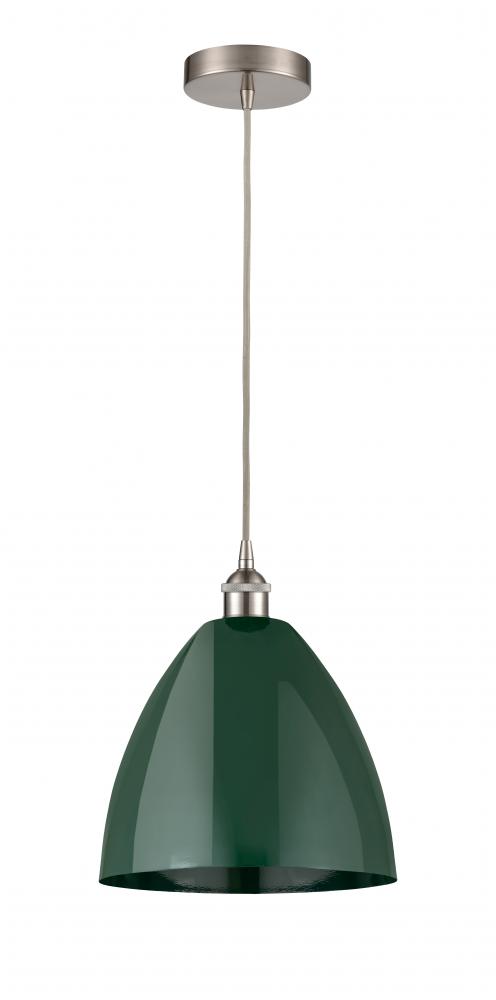 Plymouth - 1 Light - 12 inch - Brushed Satin Nickel - Cord hung - Mini Pendant