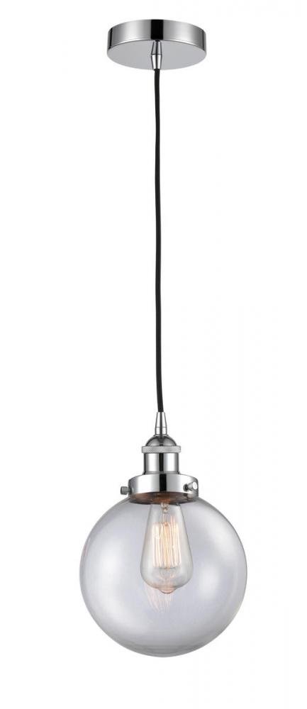 Beacon - 1 Light - 8 inch - Polished Chrome - Cord hung - Mini Pendant