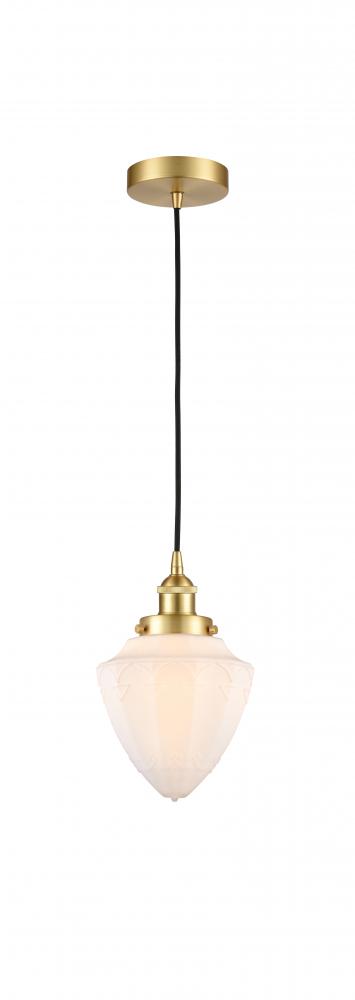 Bullet - 1 Light - 7 inch - Satin Gold - Cord hung - Mini Pendant