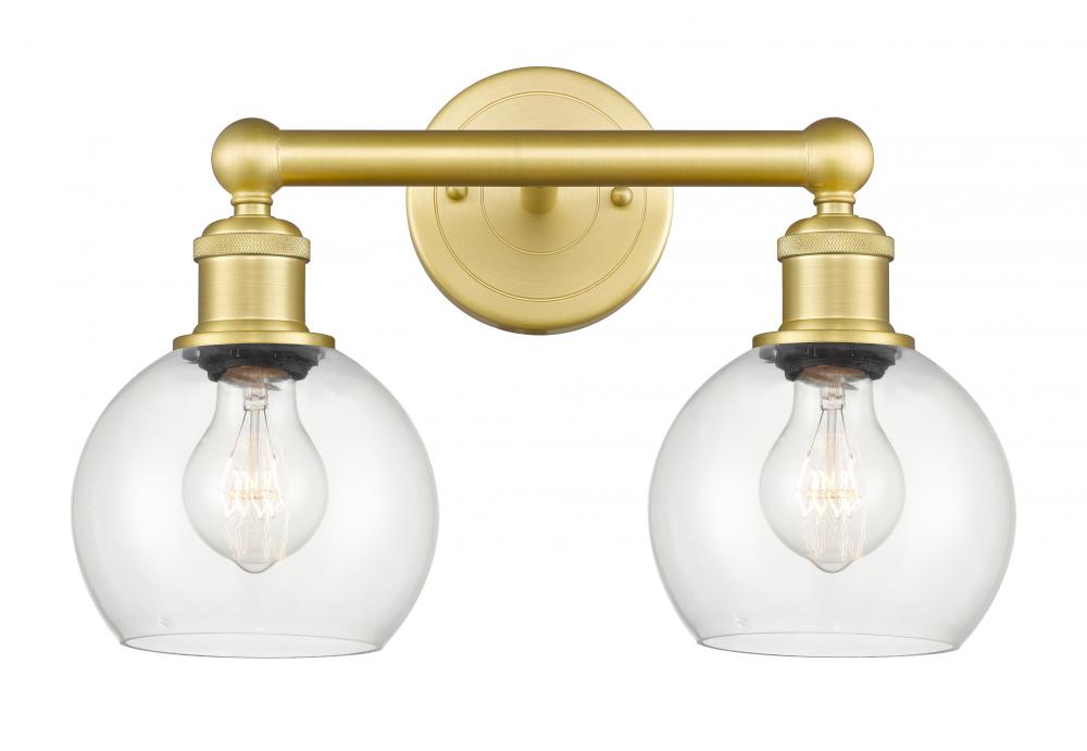 Athens - 2 Light - 15 inch - Satin Gold - Bath Vanity Light