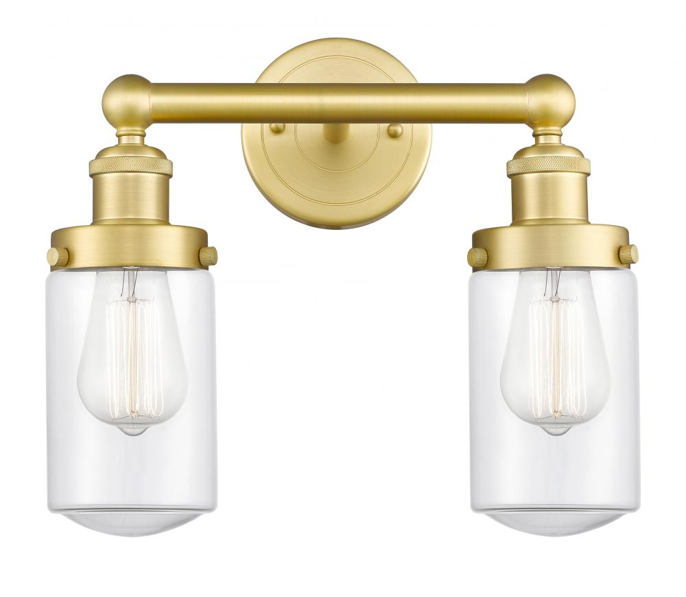 Dover - 2 Light - 14 inch - Satin Gold - Bath Vanity Light