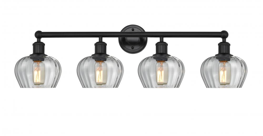 Fenton - 4 Light - 34 inch - Matte Black - Bath Vanity Light