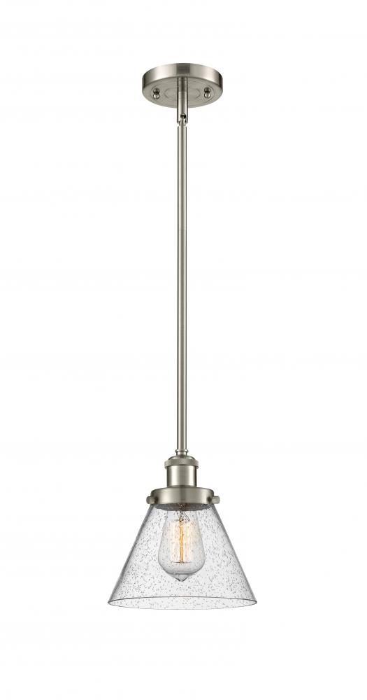 Cone - 1 Light - 8 inch - Brushed Satin Nickel - Mini Pendant