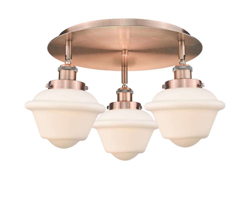 Oxford - 3 Light - 19 inch - Antique Copper - Flush Mount