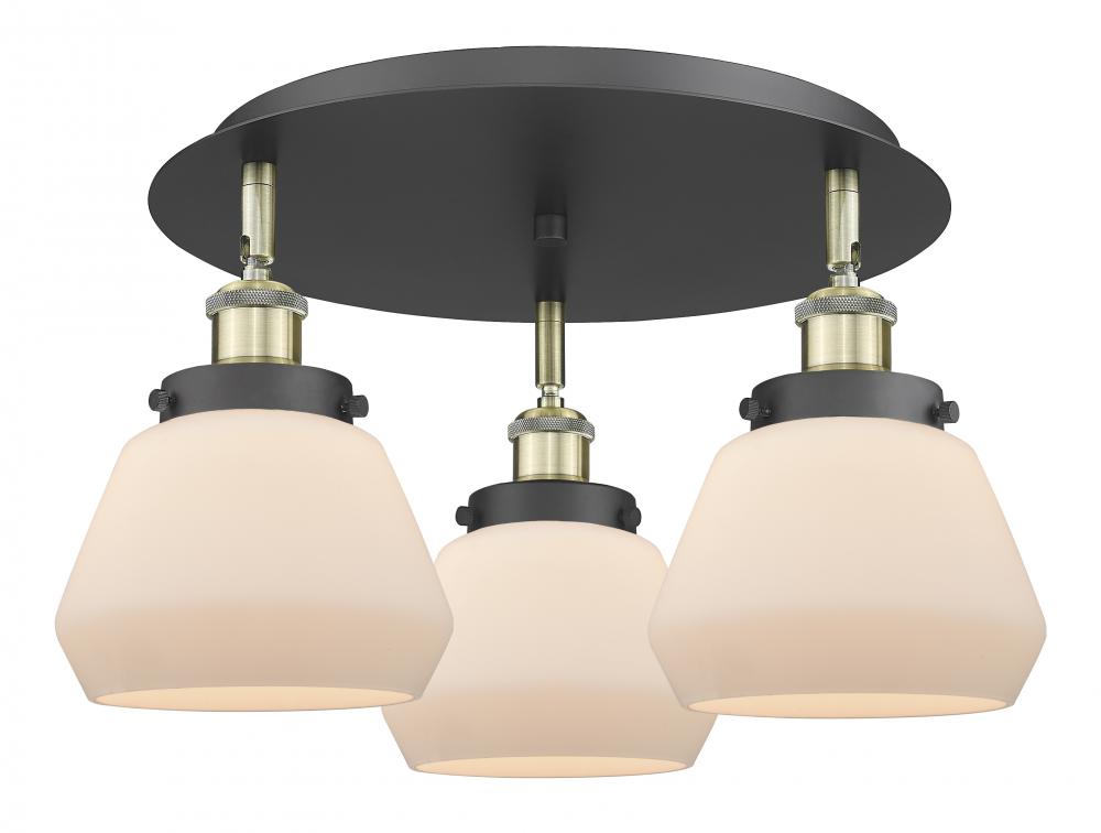 Fulton - 3 Light - 19 inch - Black Antique Brass - Flush Mount