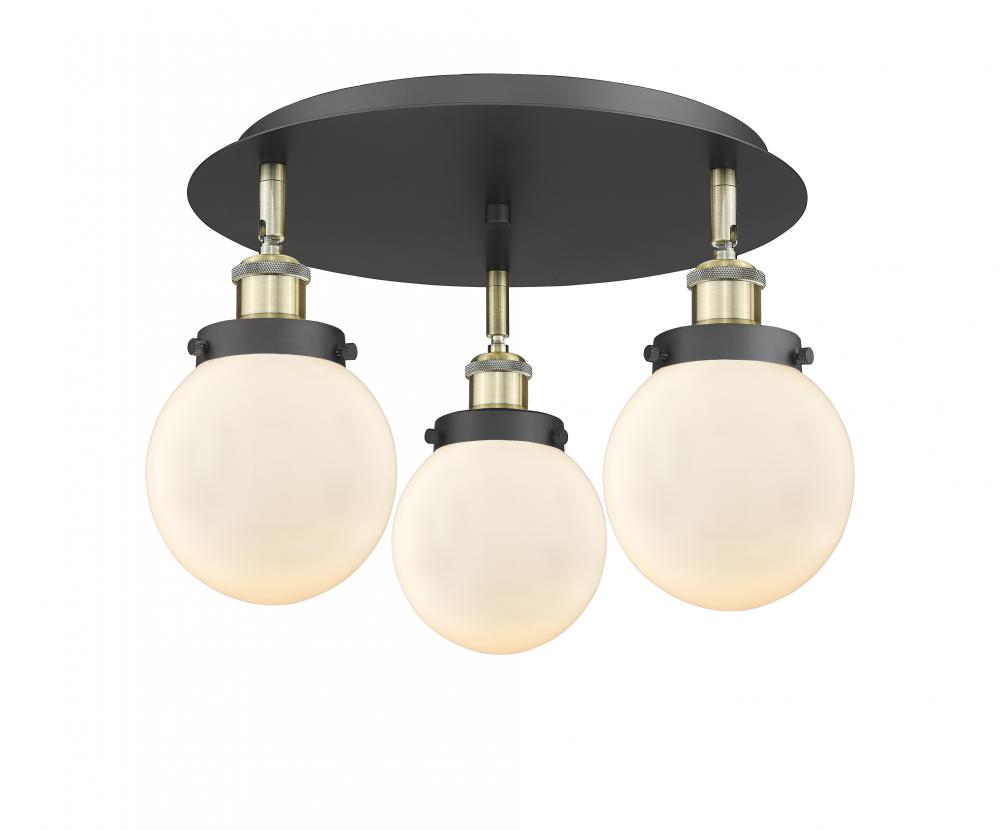 Beacon - 3 Light - 18 inch - Black Antique Brass - Flush Mount