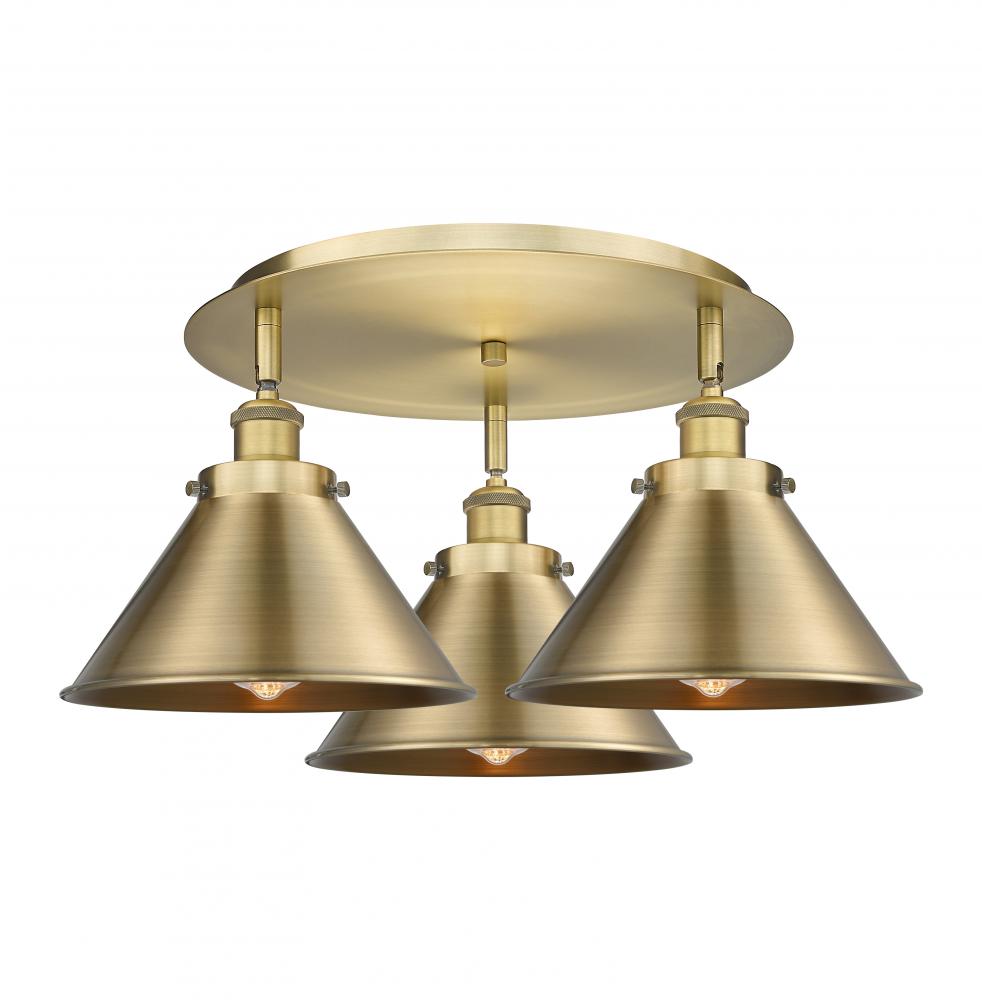 Ballston Urban - 3 Light - 20 inch - Brushed Brass - Flush Mount