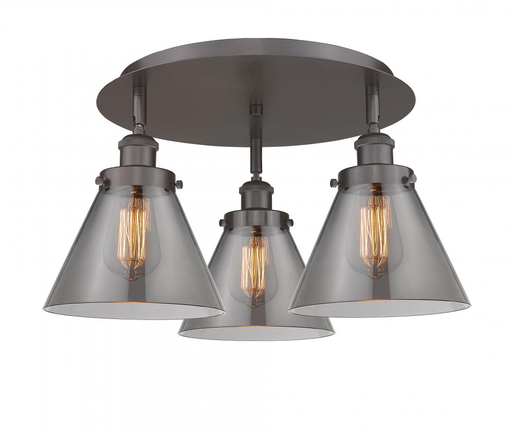 Cone - 3 Light - 20 inch - Oil Rubbed Bronze - Flush Mount