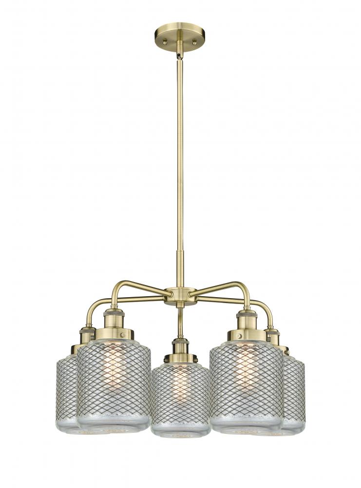 Edison - 5 Light - 25 inch - Antique Brass - Chandelier