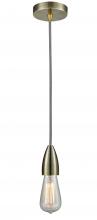 Innovations Lighting 100AB-10BW-4AB - Fairchild - 1 Light - 2 inch - Antique Brass - Cord hung - Mini Pendant