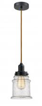 Innovations Lighting 100BK-10CR-0H-BK-G184 - Whitney - 1 Light - 8 inch - Matte Black - Cord hung - Mini Pendant