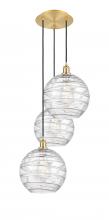 Innovations Lighting 113B-3P-SG-G1213-12 - Athens Deco Swirl - 3 Light - 19 inch - Satin Gold - Cord hung - Multi Pendant