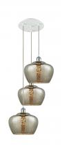  113B-3P-WPC-G96-L - Fenton - 3 Light - 18 inch - White Polished Chrome - Cord Hung - Multi Pendant