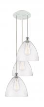  113B-3P-WPC-GBD-124 - Bristol - 3 Light - 19 inch - White Polished Chrome - Cord Hung - Multi Pendant