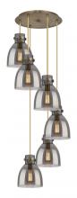 Innovations Lighting 116-410-1PS-BB-G412-8SM - Newton Bell - 6 Light - 19 inch - Brushed Brass - Multi Pendant