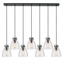 Innovations Lighting 127-410-1PS-BK-G412-8SDY - Newton Bell - 7 Light - 52 inch - Matte Black - Linear Pendant