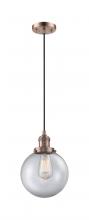 Innovations Lighting 201C-AC-G202-8 - Beacon - 1 Light - 8 inch - Antique Copper - Cord hung - Mini Pendant