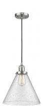 Innovations Lighting 201C-SN-G44-L - Cone - 1 Light - 12 inch - Brushed Satin Nickel - Cord hung - Mini Pendant