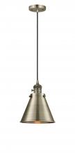 Innovations Lighting 201CSW-AB-M13-AB - Appalachian - 1 Light - 8 inch - Antique Brass - Cord hung - Mini Pendant