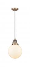 Innovations Lighting 201CSW-BB-G201-8 - Beacon - 1 Light - 8 inch - Brushed Brass - Cord hung - Mini Pendant