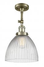 Innovations Lighting 201F-AB-G222-LED - Seneca Falls - 1 Light - 10 inch - Antique Brass - Semi-Flush Mount